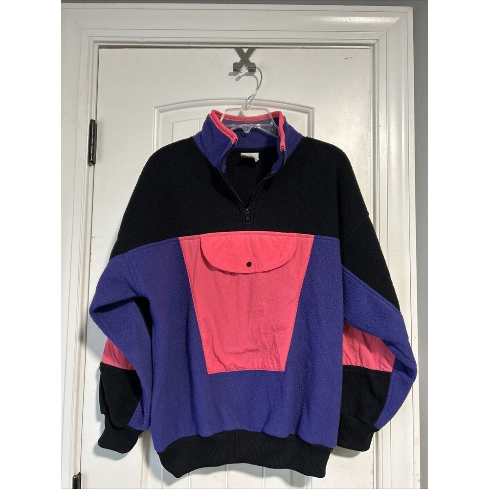 VTG‎ G-Casuals Fleece Jacket 80's 90's 1/4 Zip Sz Medium